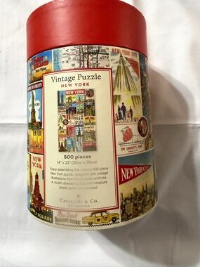 Cavallini & Co. Vintage New York 500-Piece Puzzle - Red Cylinder